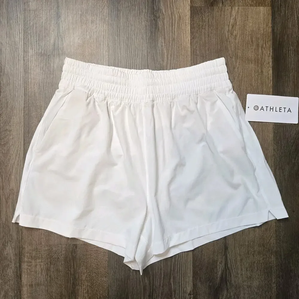Athleta High Rise Hit Your Stride Lightweight White Run Short Size Small